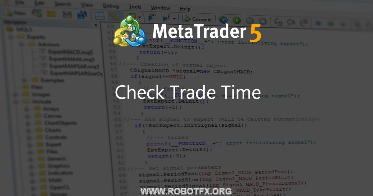 Check Trade Time - expert for MetaTrader 4