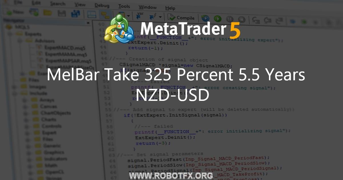 MelBar Take 325 Percent 5.5 Years NZD-USD - expert for MetaTrader 5