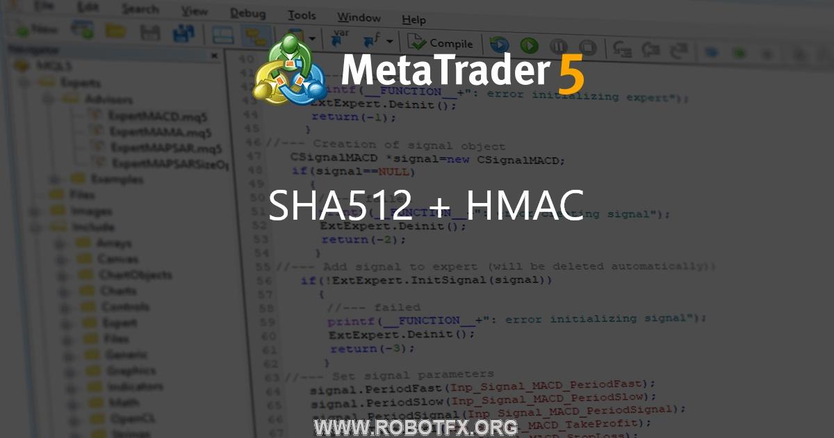 SHA512 + HMAC - library for MetaTrader 5