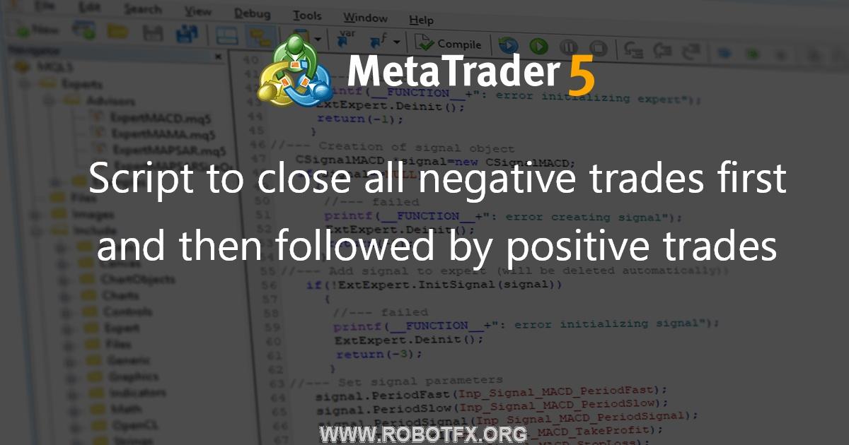 Script to close all negative trades first and then followed by positive trades - script for MetaTrader 4