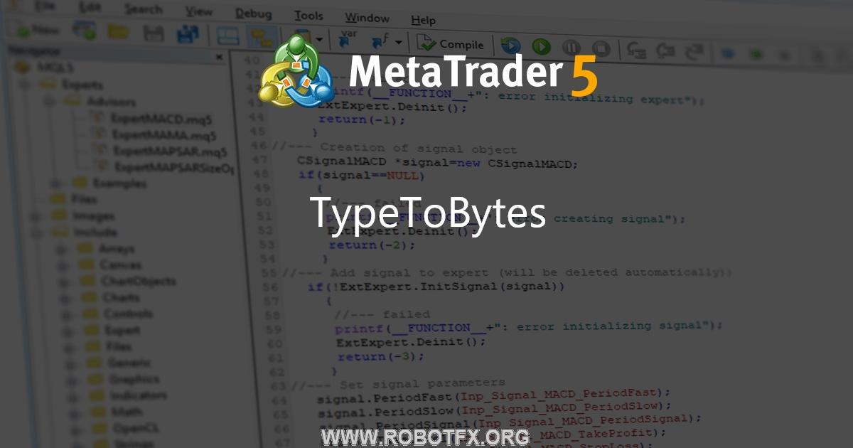 TypeToBytes - library for MetaTrader 4